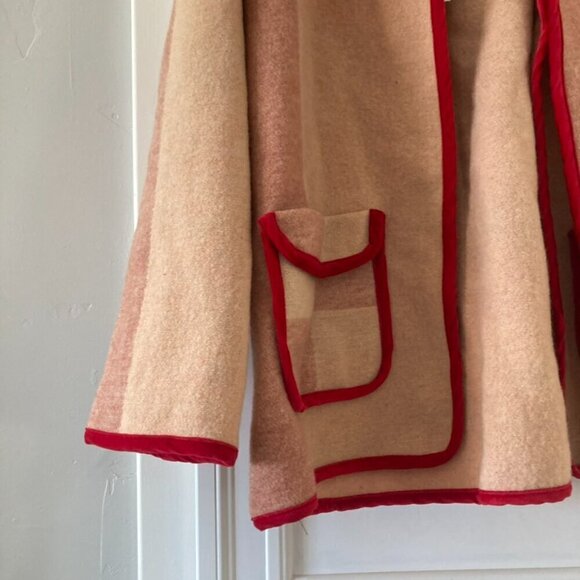 NWT Carleen Free People Scarf Jacket Orange 100% Wool Made In USA Sz XL - Picture 2 of 7